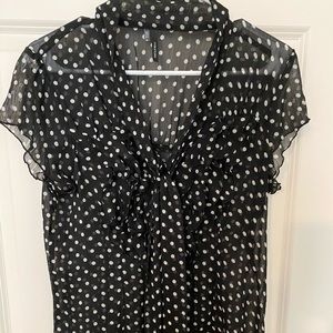 ⭐️BOGO 50% Off!! Sheer polka dot blouse.